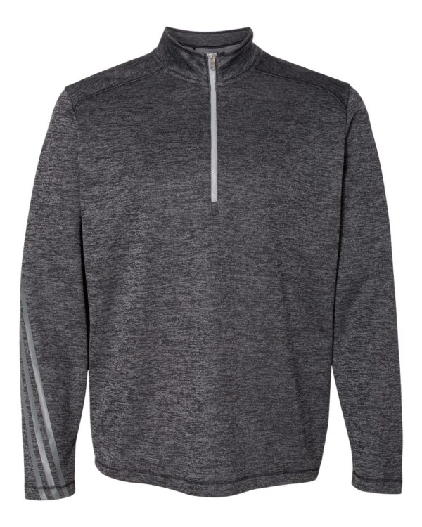 Adidas Brushed Terry Heathered Quarter Zip Pullover - Black Dog