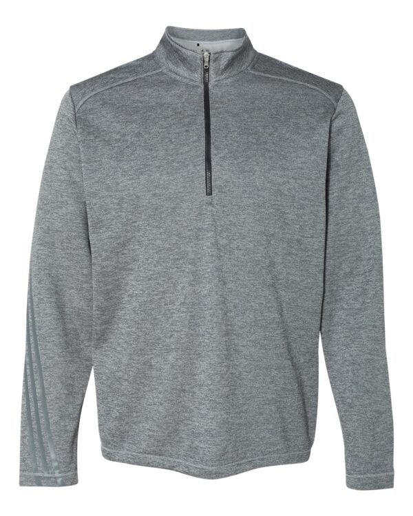 Adidas Brushed Terry Heathered Quarter Zip Pullover - Black Dog