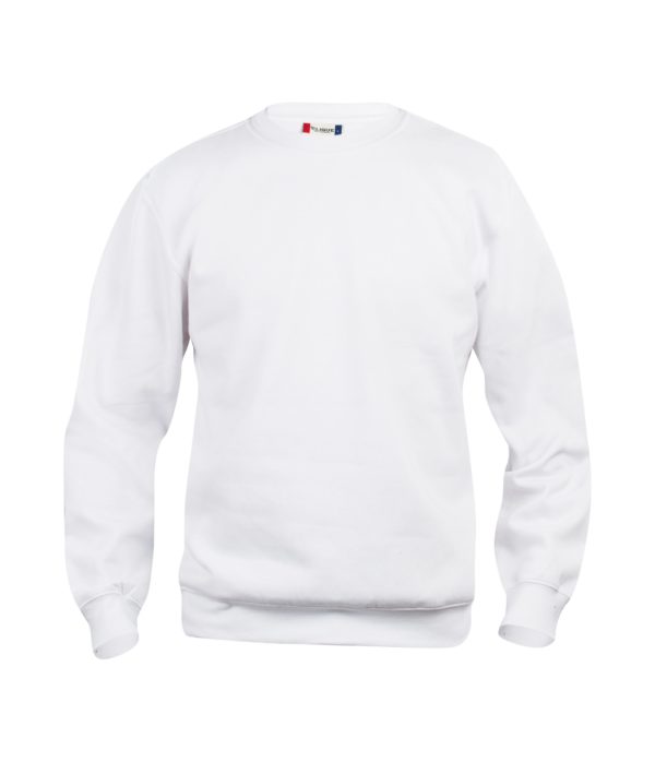 Plain white crew hot sale neck sweatshirt