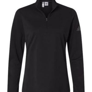 Adidas - Women's Lightweight Quarter-Zip Pullover - Black - SKU SS-15153