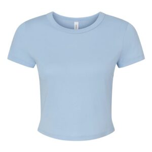 BELLA + CANVAS - Women's Micro Rib Baby Tee - Solid Baby Blue Blend - SKU SS-15706