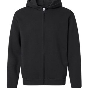 American Apparel - Unisex ReFlex Fleece Full-Zip Hoodie Sweatshirt - Black - SKU SS-02727