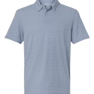 Adidas - Men's Blended Printed Polo - Blue Dawn Melange - SKU SS-10353
