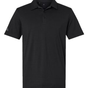 Adidas - Men's Textured Stripe Polo - Black - SKU SS-10453