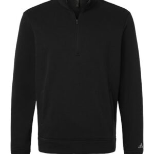 Adidas - Men's Elevated Fleece Quarter-Zip Pullover - Black - SKU SS-15353