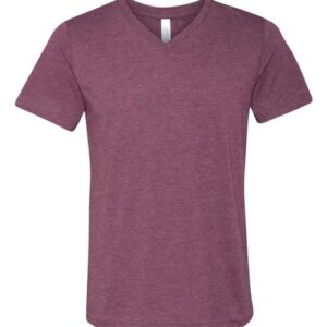 BELLA + CANVAS - Unisex Triblend V-Neck Tee - Maroon Triblend - SKU SS-02006