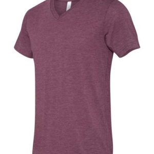BELLA + CANVAS - Unisex Triblend V-Neck Tee - Maroon Triblend - SKU SS-02006 - photo 2