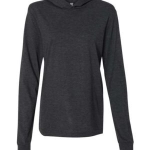 BELLA + CANVAS - Unisex Jersey Hooded Long Sleeve Tee - Charcoal Black Triblend - SKU SS-82006