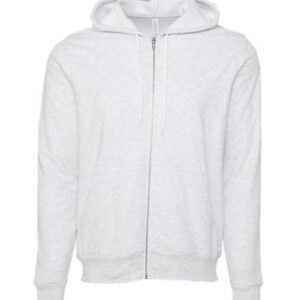 BELLA + CANVAS - Unisex Sponge Fleece Full-Zip Hoodie Sweatshirt - Ash - SKU SS-80406
