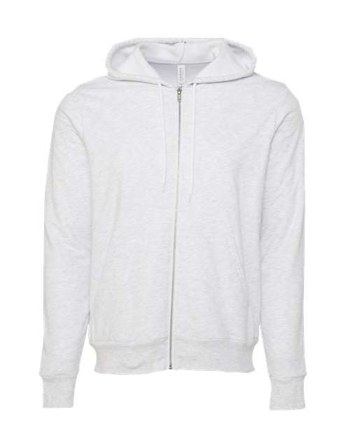 BELLA + CANVAS - Unisex Sponge Fleece Full-Zip Hoodie Sweatshirt - Ash - SKU SS-80406